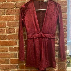 Velvet Deep V Tobi Romper